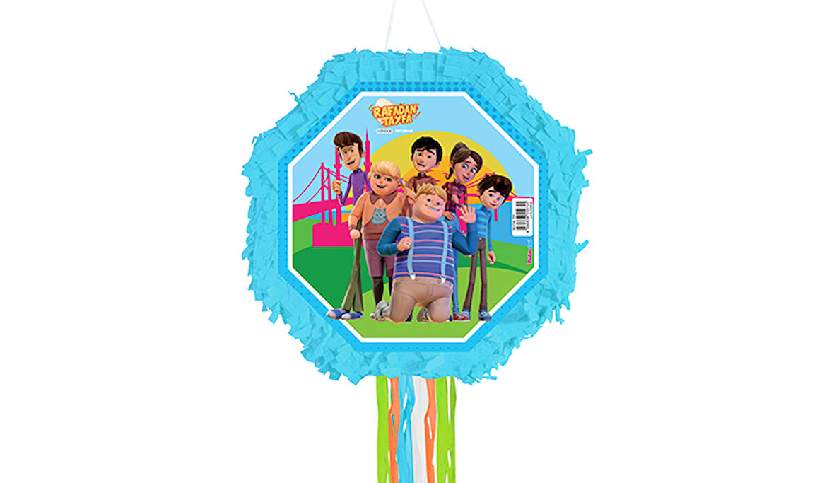 Pinyata Rafadan Tayfa lisanslı 42cm sopalı püsküllü gerçek patlayan pinyata