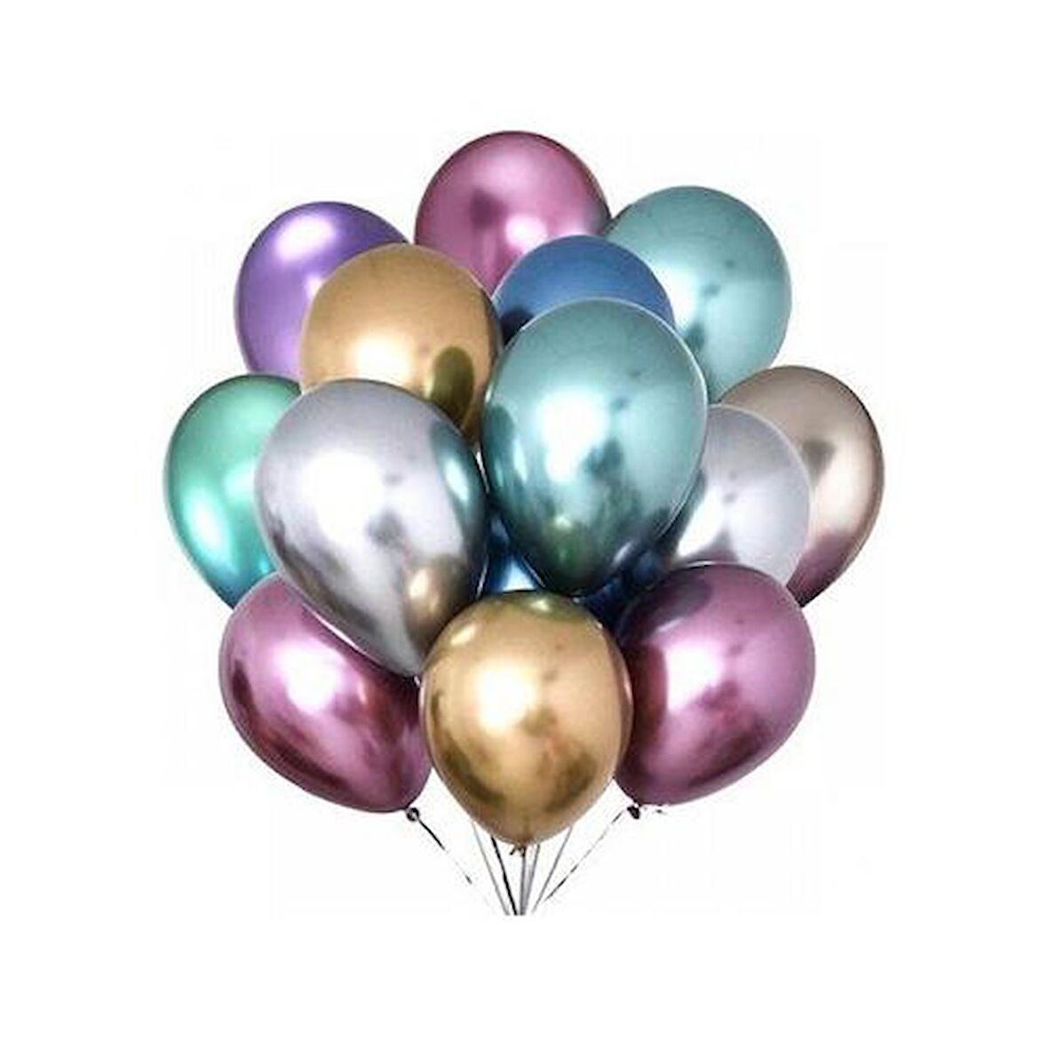 Balonevi Balon 12" Krom Karışık 50 Li / Balonevi