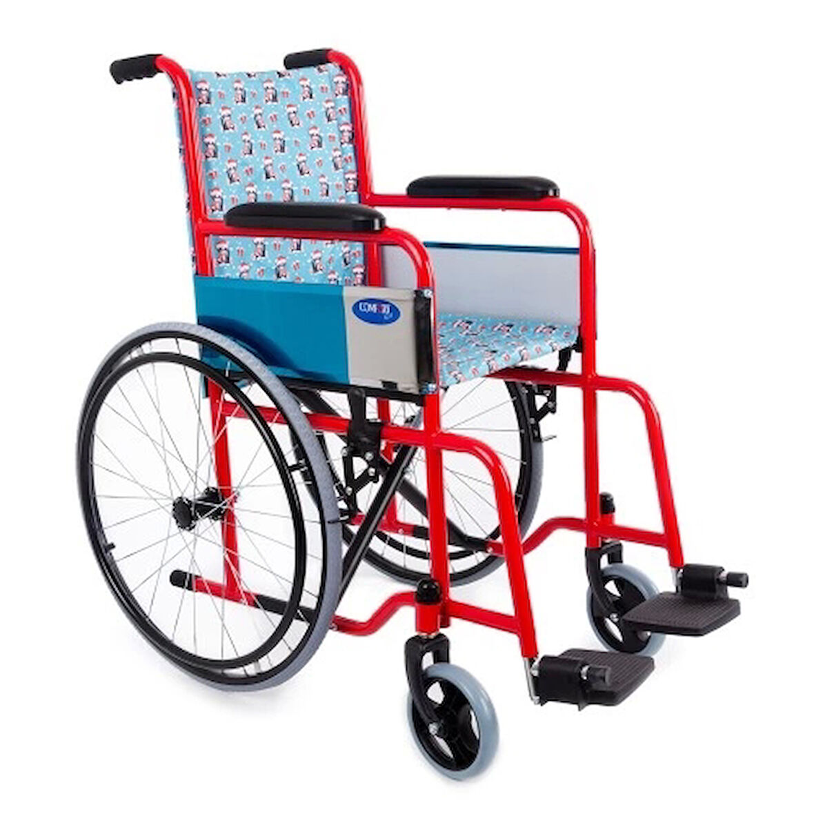 Comfort Plus Çocuk Tekerlekli Sandalye | Çelik Şase, Dolgu Tekerlekli, Sabit Kolçaklı, KY802