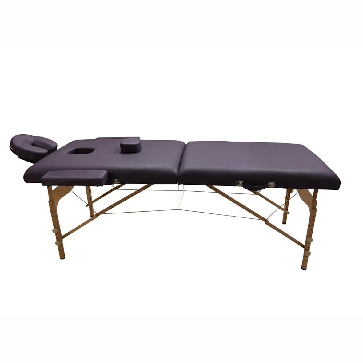 Comfort Plus Masaj Masası Mor | Ahşap Ayaklı, Ayarlanabilir Yükseklik, Taşıma Çantalı GM-201
