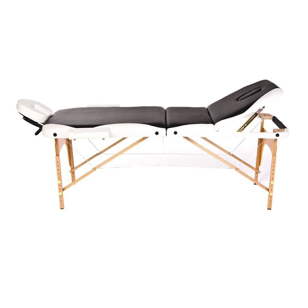 Comfort Plus Masaj Masası Siyah&Beyaz | Ahşap Ayaklı, Ayarlanabilir Yükseklik, Taşıma Çantalı GM-305