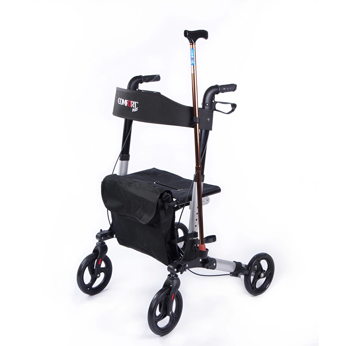 Comfort Plus Rolatör Yürüteç Gümüş | Alüminyum Gövde, Oturmalı, Katlanabilir ve Frenli DM-9102