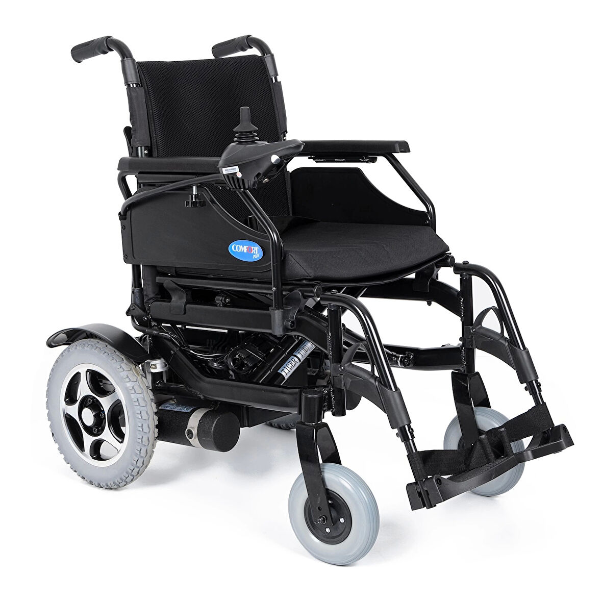 Comfort Plus Akülü Tekerlekli Sandalye | Katlanabilir Alüminyum Şase, 2x340W Motor, 36Ah Akü, Joystick Kontrollü