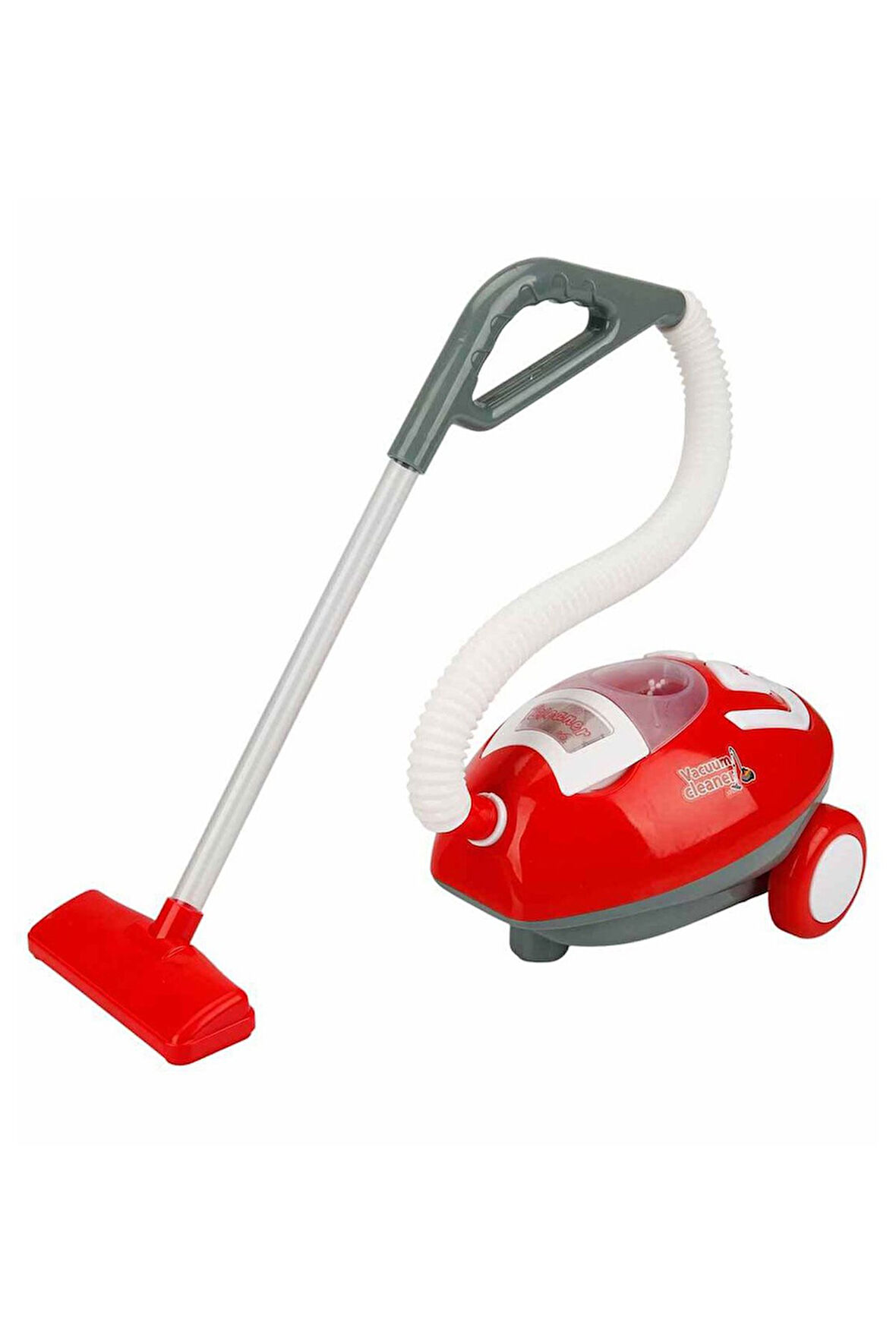 Kırmızı Renkli Sesli ve Işıklı Oyuncak Elektrik Süpürgesi ile Eğlenceli Temizlik!