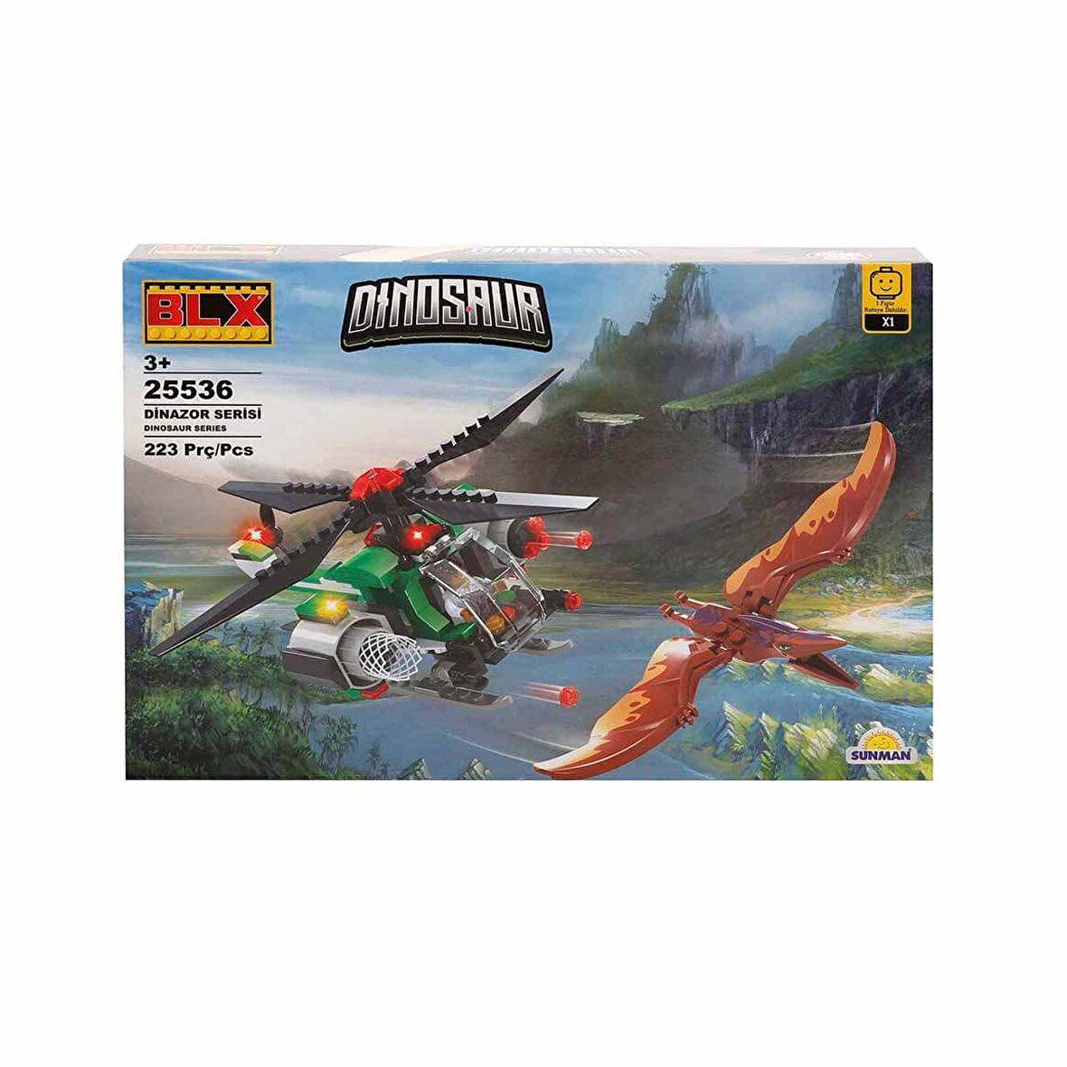 3224 BLX Dinosaur Kanatlı Dinozorlar ve Helikopter 223 Parça 25536