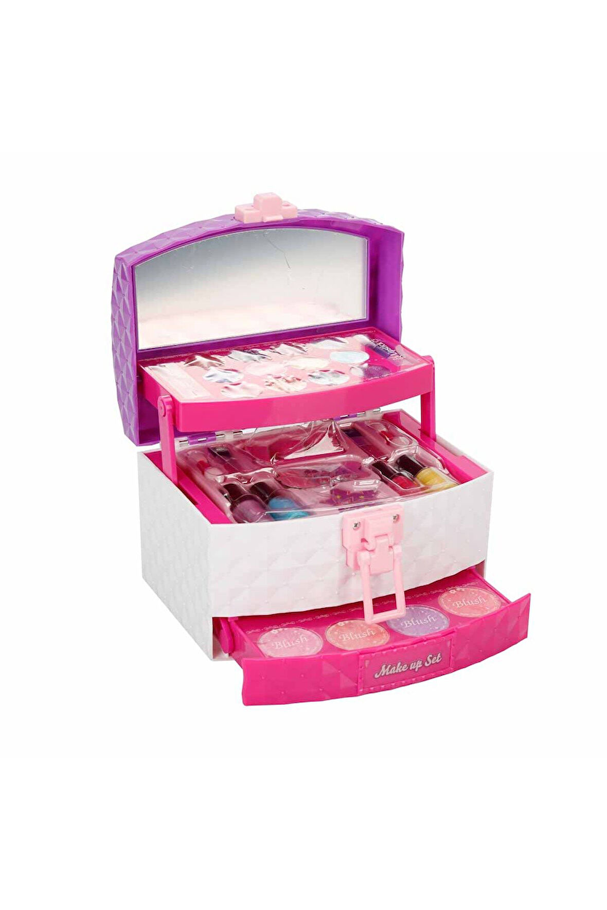 Pretty Pinky 3 Katlı Taşıma Çantalı Kız Çocuk Oyuncak Makyaj Güzellik Seti