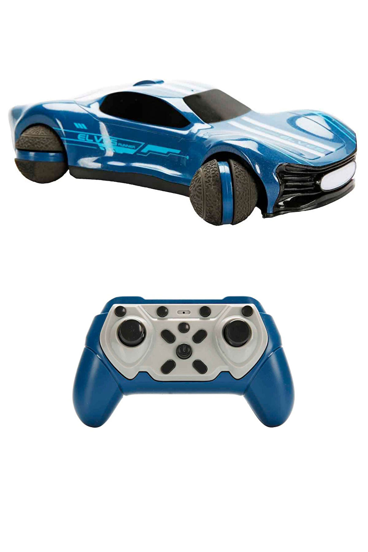 RC Drift Araba Mavi – 360° Dönüşlü, Işıklı ve USB Şarjlı