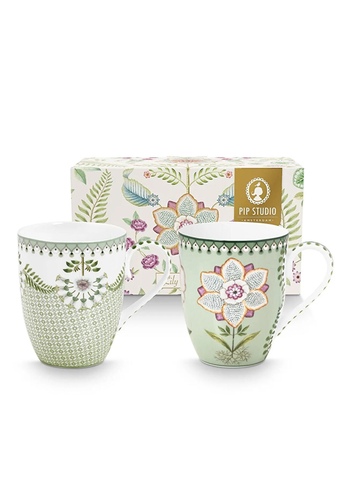 Pip Studio Porselen Yeşil Kupa LİLY&LOTUSİKİLİYEŞİLBÜYÜKMUGSETİ