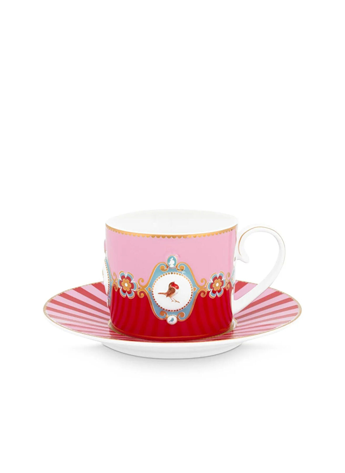 Pip Studio Çay Fincan Ve Tabak LOVEBİRDSKIRMIZIPEMBEMDLYNÇAYFİNCAN