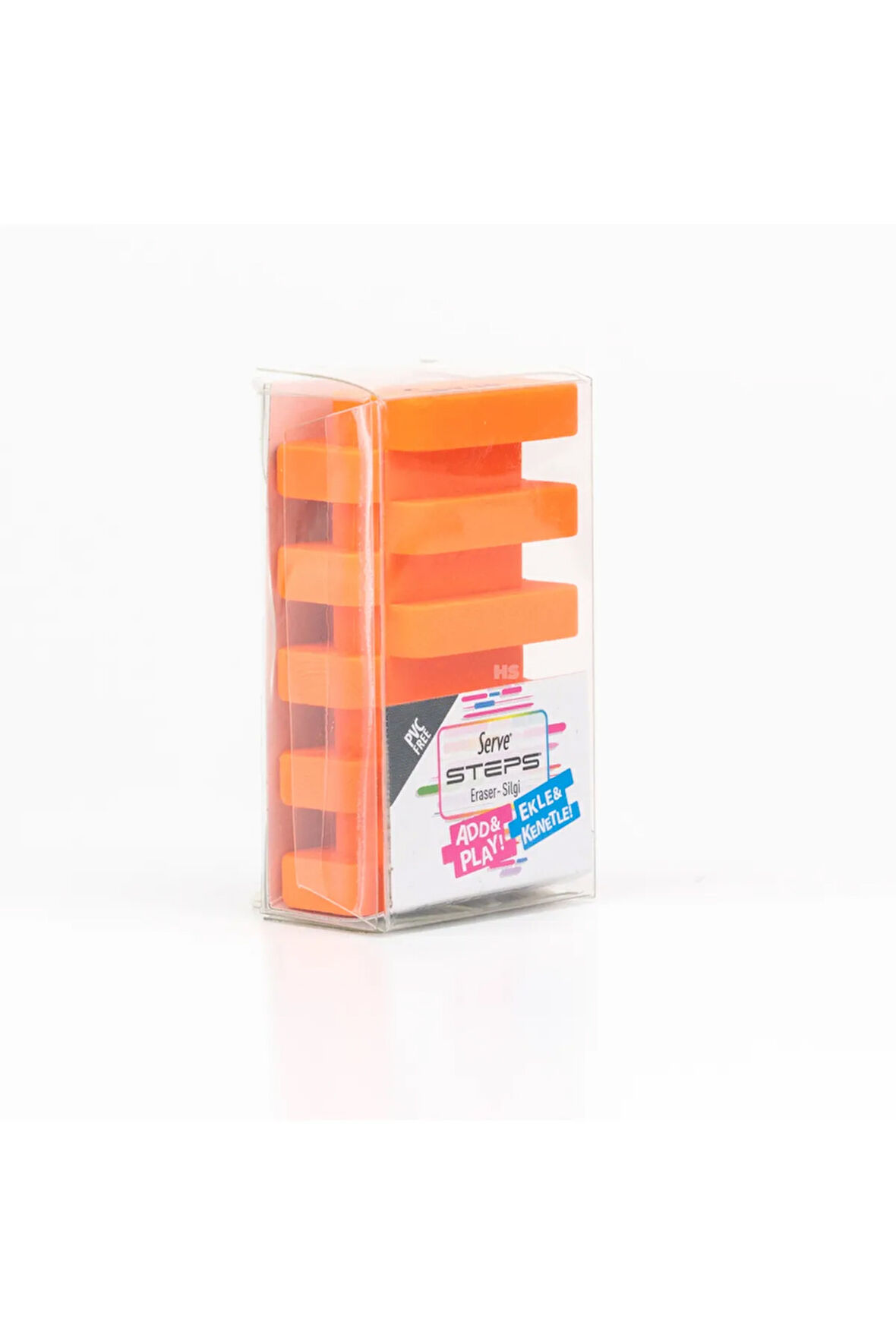 Serve Steps Silgi  Fosforlu Karton Turuncu