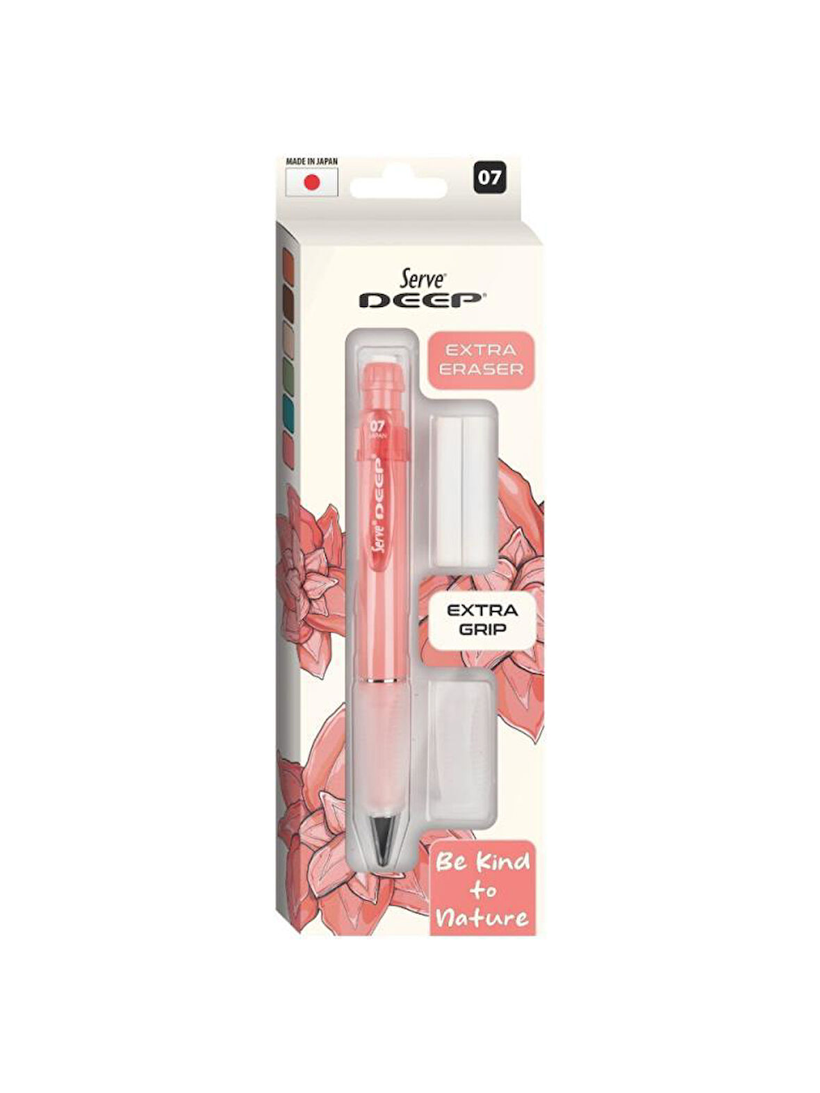 Serve Deep Kalem Grip Silgi Yedekli Set 07 Mm Mercan