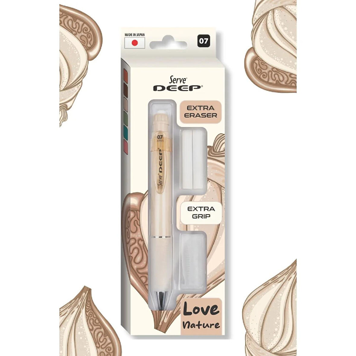 Serve Deep Grip-Silgi Yedekli Mekanik Versatil Uçlu Kalem Yeryüzü Renkleri 0.5
