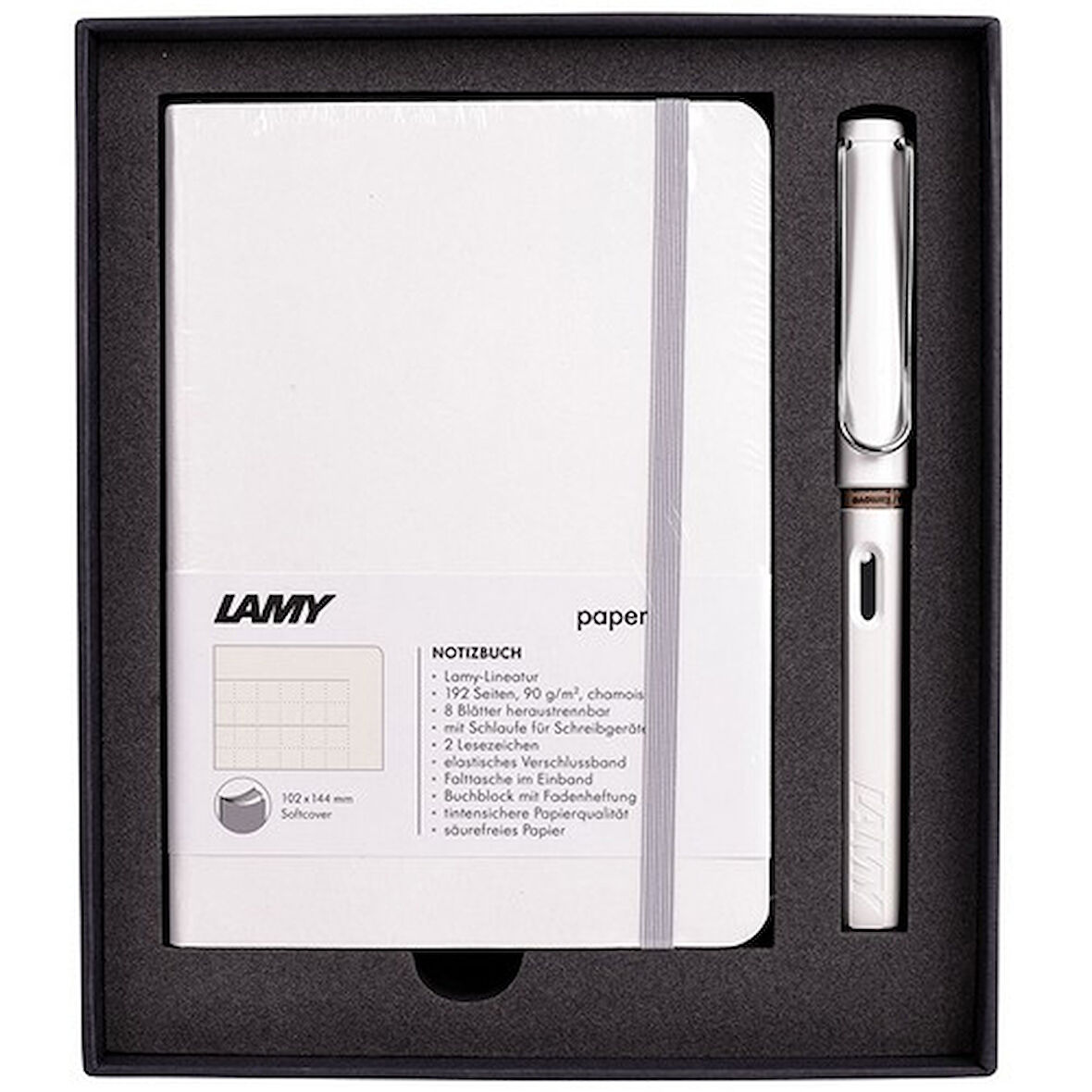 LAMY A6 YUMUŞAK KAPAK DEFTER VE DOLMA KALEM SETİ (BEYAZ)