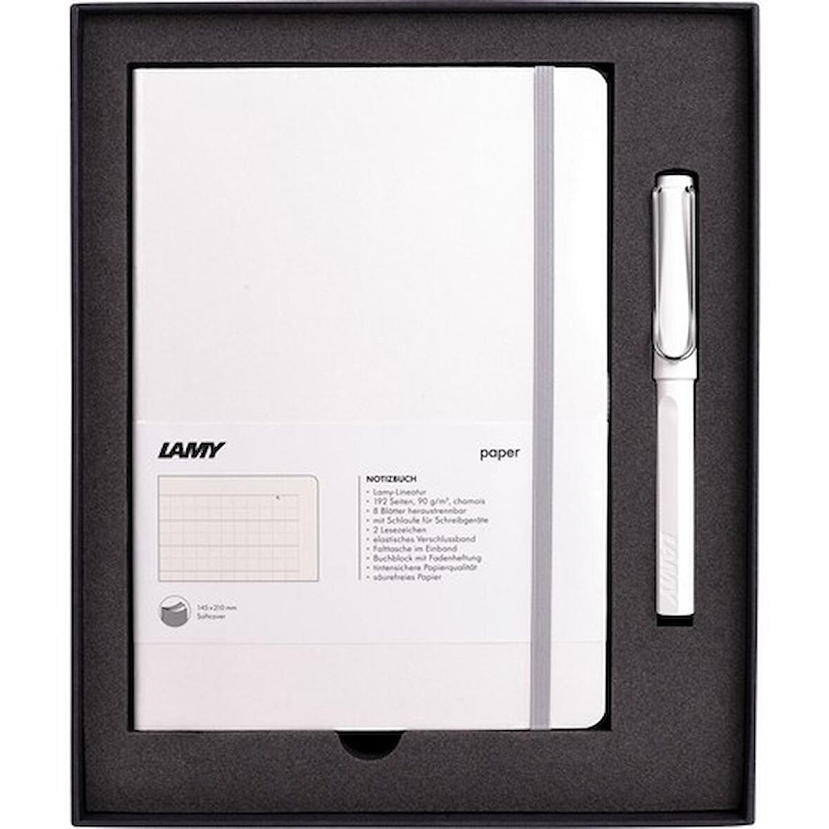 LAMY YUMUŞAK KAPAK A5 DEFTER VE ROLLER SET BEYAZ