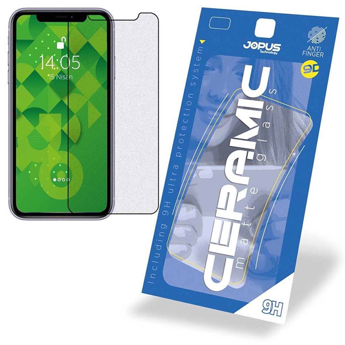 JOPUS iPhone 11 / XR Ekran Koruyucu Cek-128 Ceramic Matte Siyah