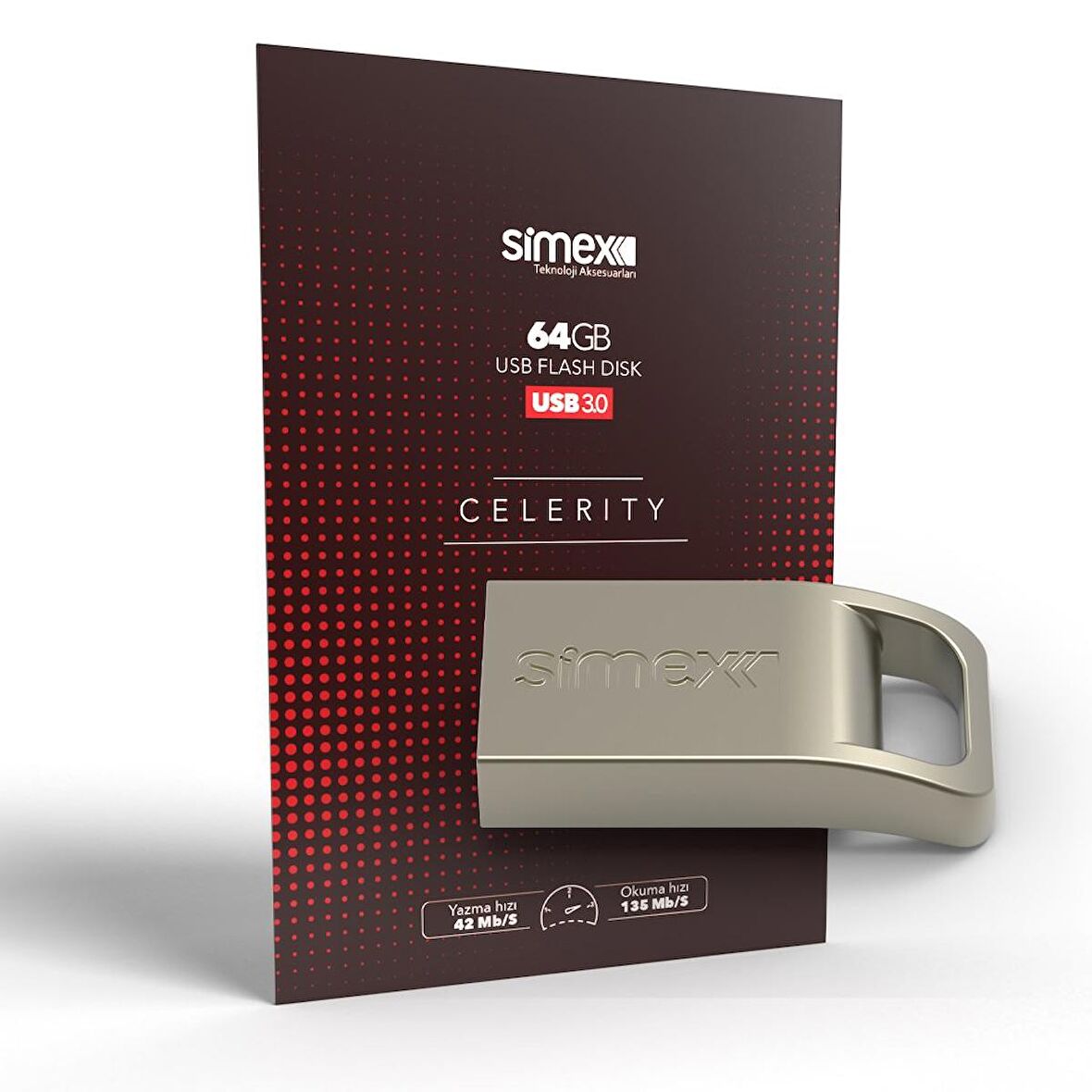 Simex SU-105 Celerity 3.0  Metal  64GB USB Bellek