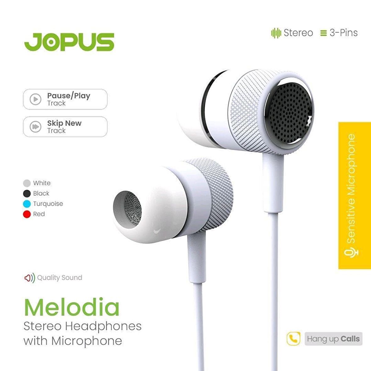 Jopus JO-K56 Melodia Universal 3,5 Mikrofonlu Kulaklık Açik Mavi