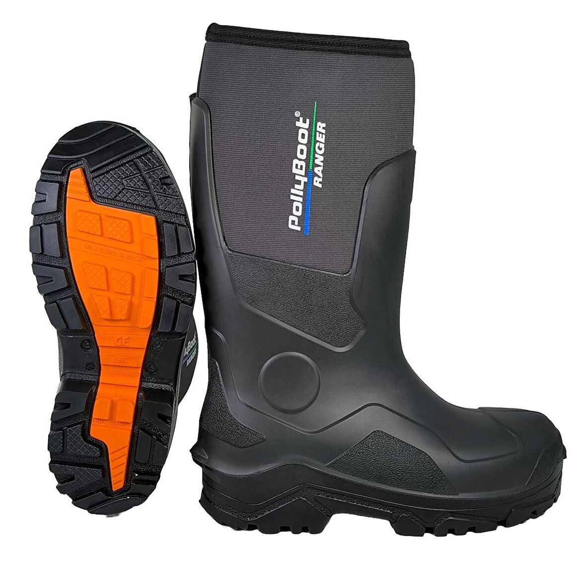 Polly Boot Ranger Outdoor Çizme Poliüretan Neopren Avcı Balıkçı Çizmesi Siyah