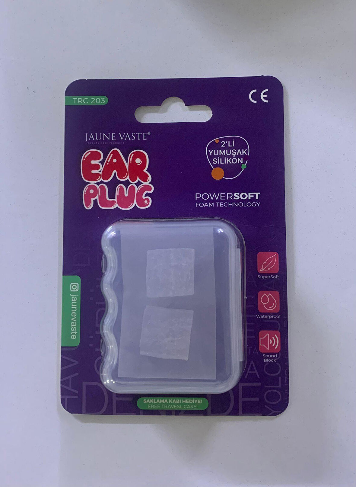 JAUNE VASTE EAR PLUG 2Lİ YUMUŞAK SİLİKON