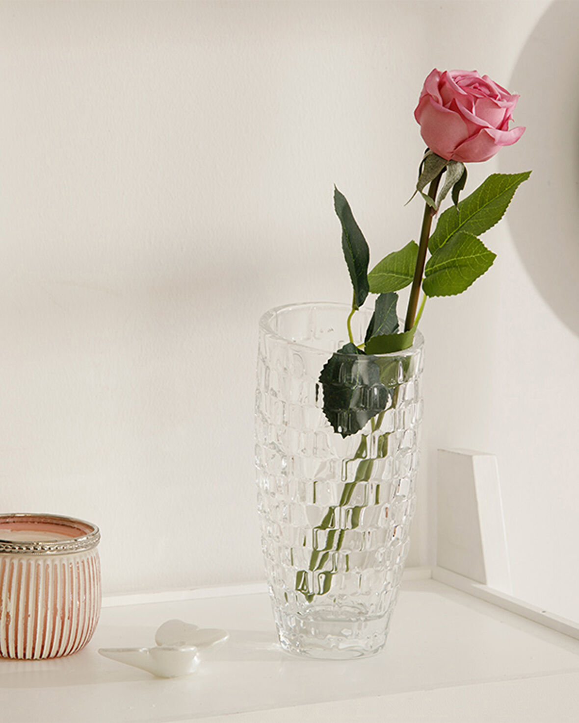 English Home Corsage Kumaş Tek Dal Yapay Çiçek Koyu Pembe