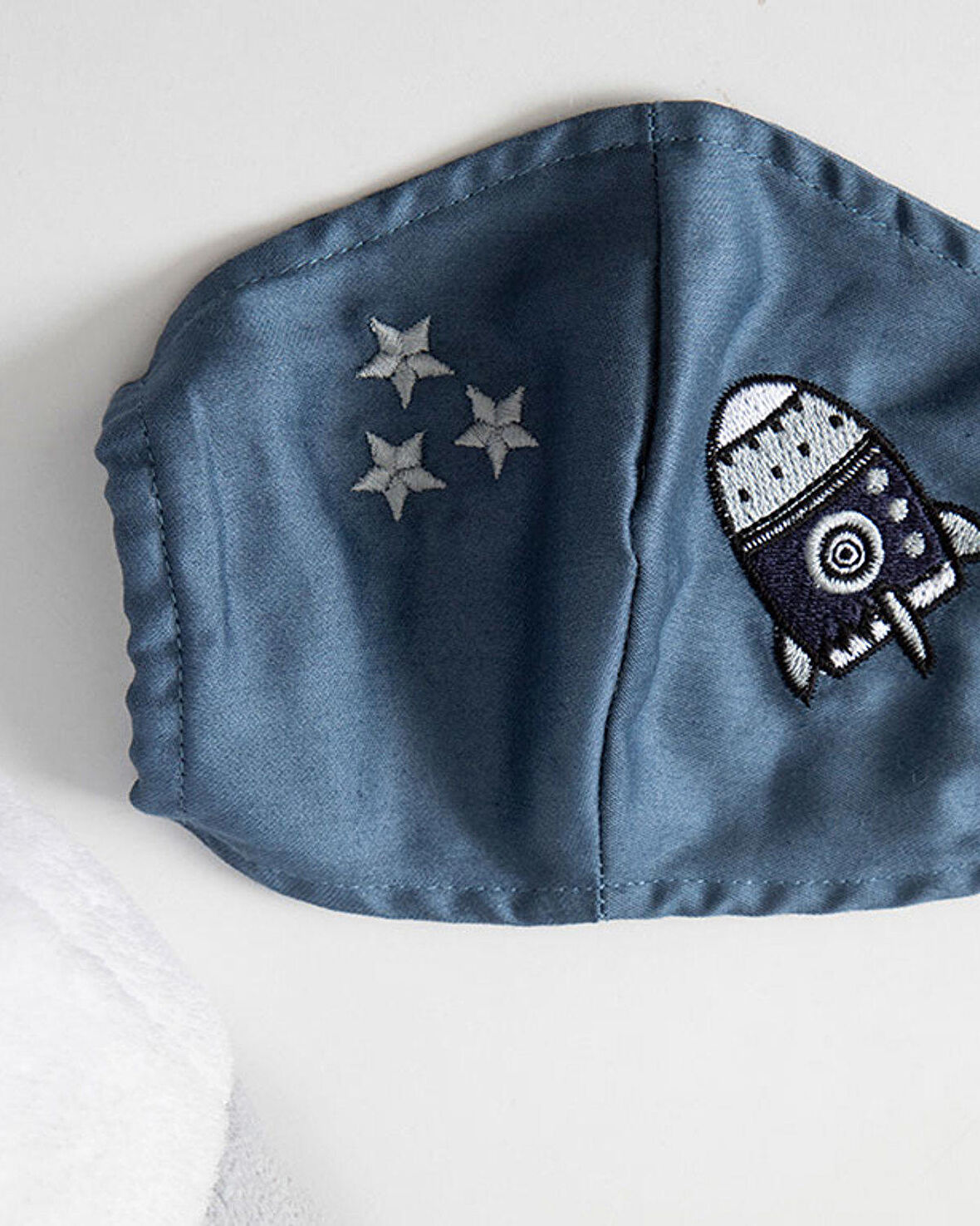 English Home Space Pamuklu Kumaş 4-12 Yaş Çocuk Maske İndigo