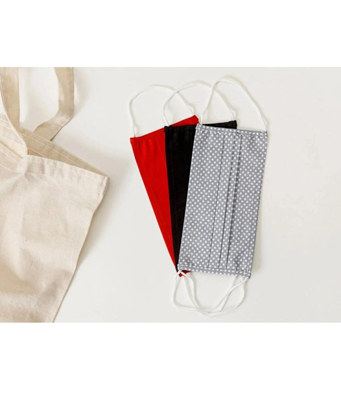 English Home Dots Pamuklu Maske 3’lü Set Kırmızı | Yıkanabilir, Nefes Alabilen Kumaş Maske