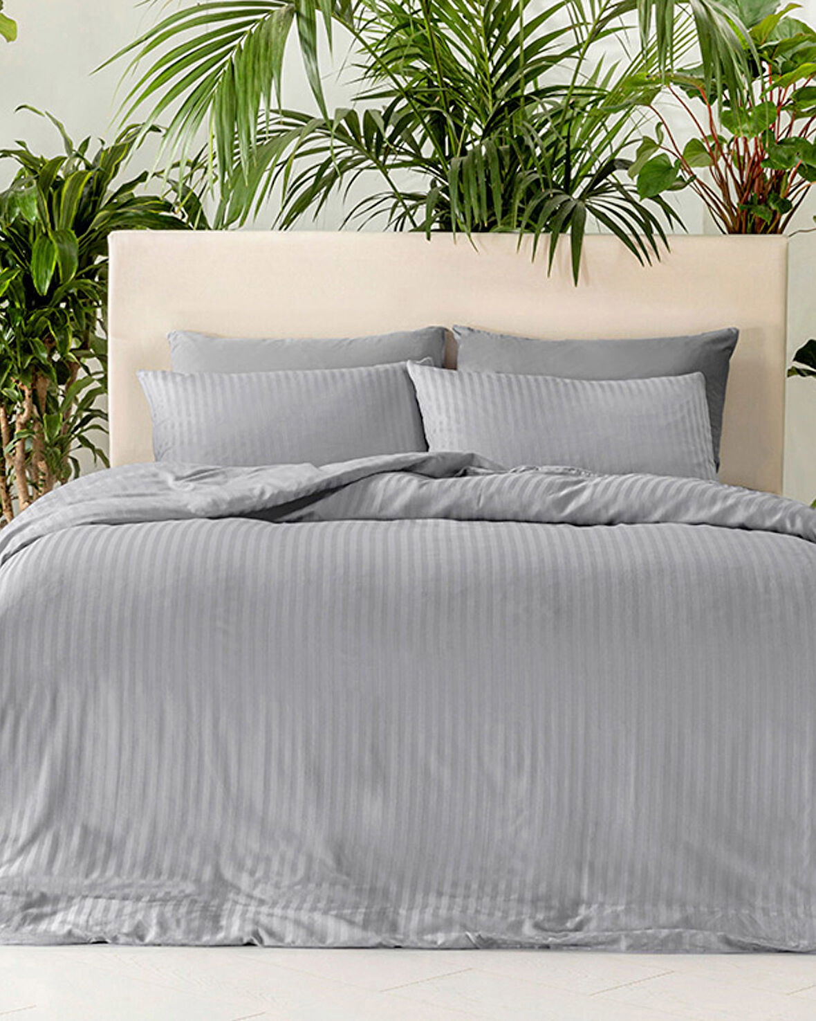 Crystal İpeksi Twill King Size Nevresim Takımı Gri