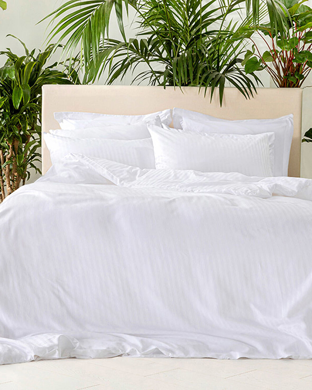 English Home Crystal İpeksi Twill Super King Nevresim Takımı Beyaz