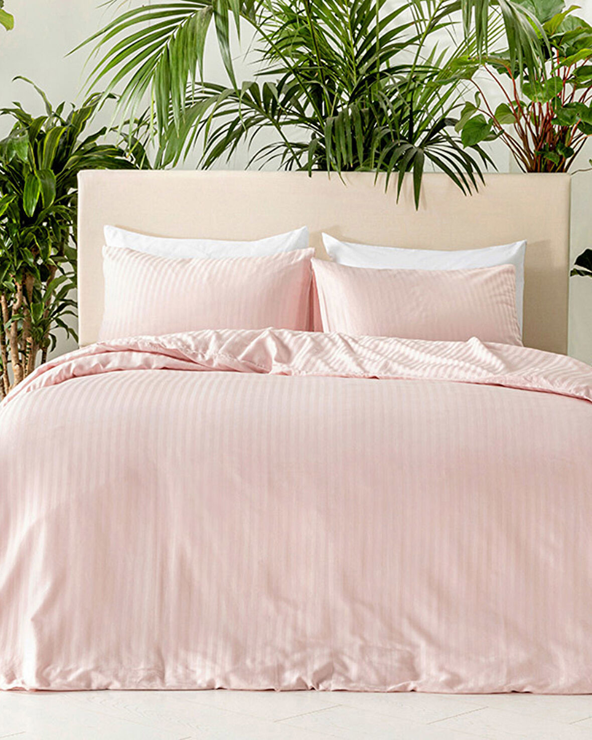 Crystal İpeksi Twill King Size Nevresim Takımı Pembe
