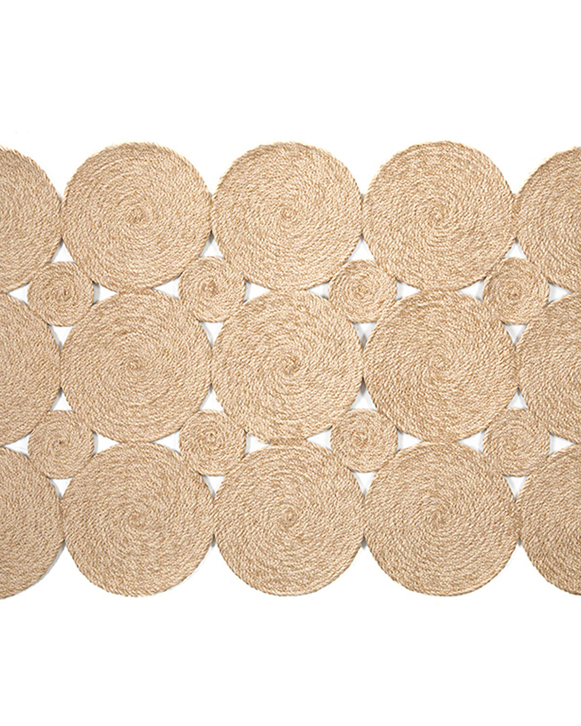 English Home Ring Dekoratif Jüt Kilim Naturel