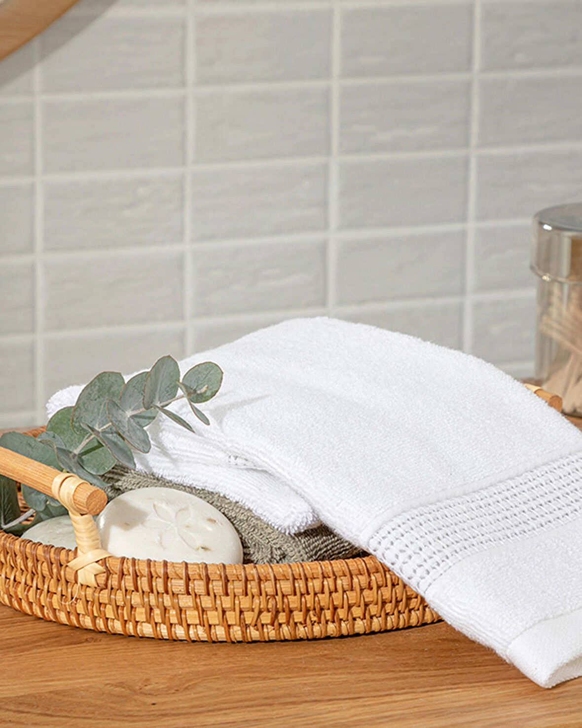 English Home Deluxe Pamuklu Low Twist El Havlusu Beyaz
