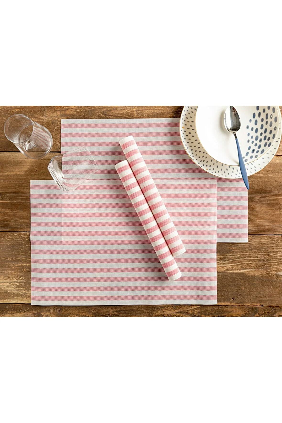 Delphine Pvc 4'lü Amerikan Servis 30x45 Cm Kırmızı
