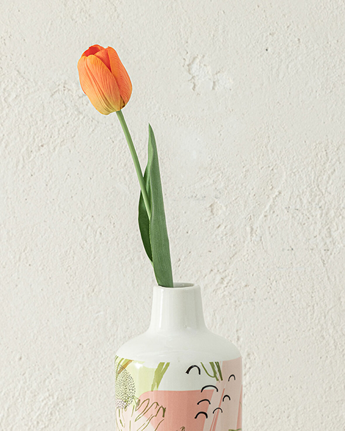 English Home Tulip Garden Tek Dal Yapay Çiçek Turuncu