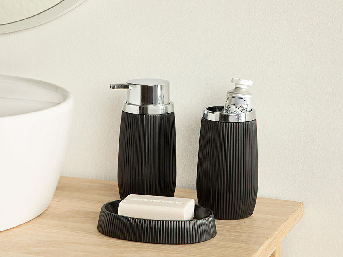 English Home Evelyn 3'lü Banyo Seti Siyah