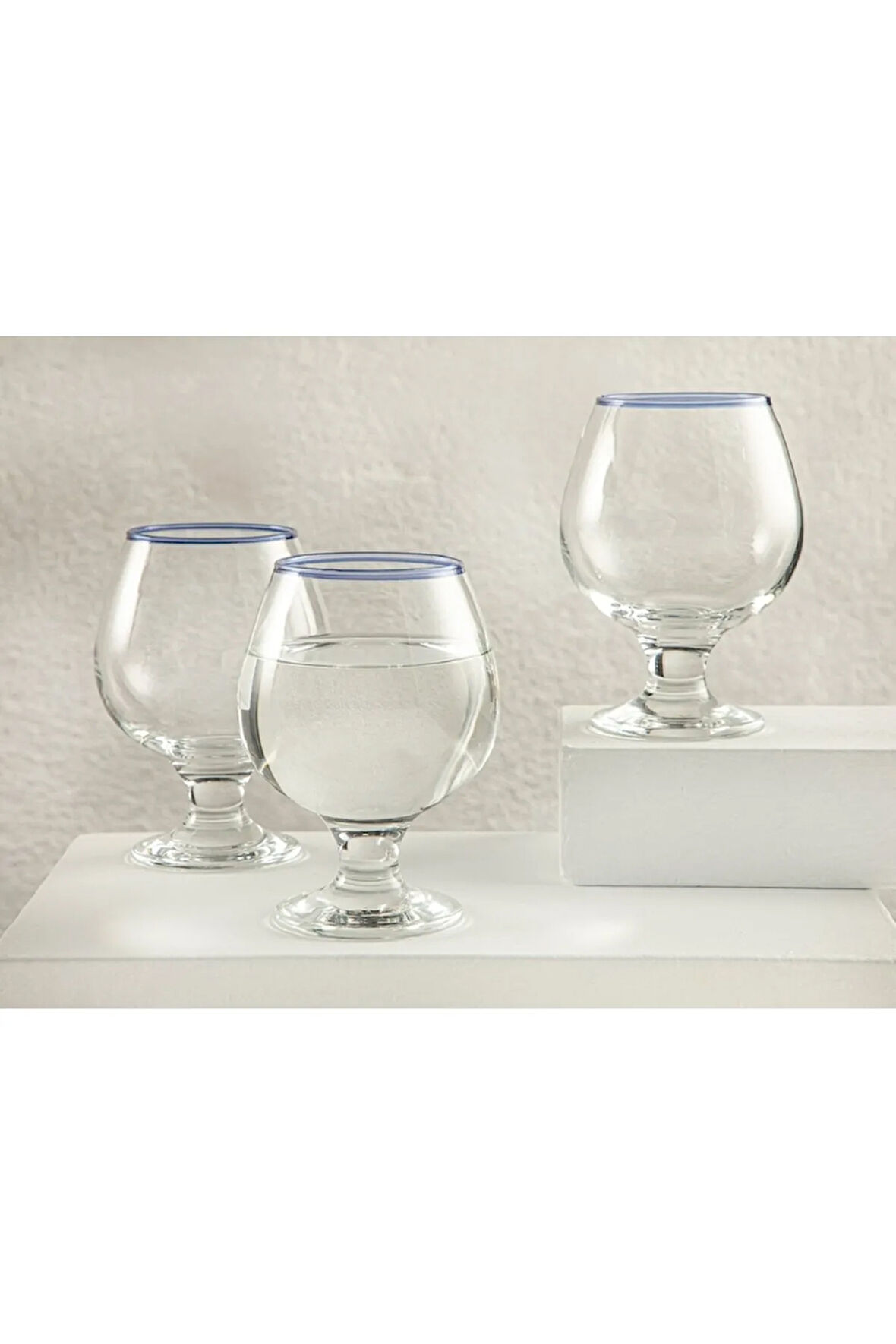 Grand Cam 3'lü Kahve Yanı Su Bardağı 390 ml Mavi