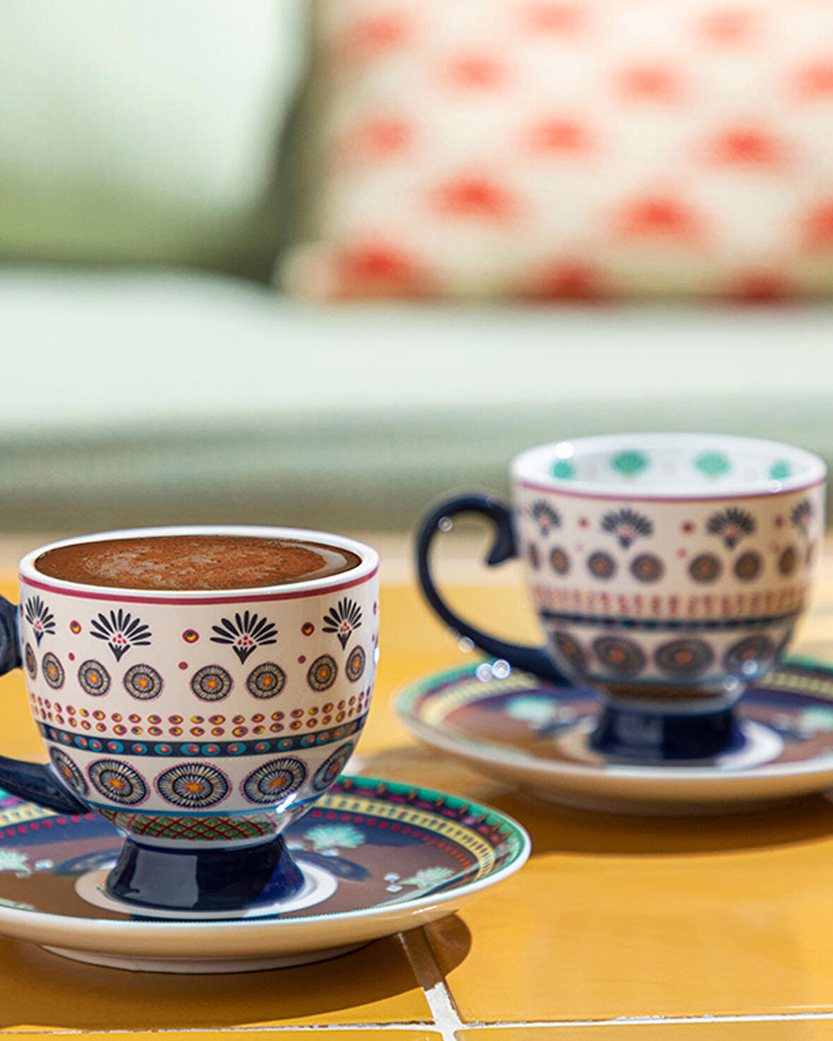English Home Exotic Wild New Bone China 4 Parça 2 Kişilik Kahve Fincan Takımı Sarı