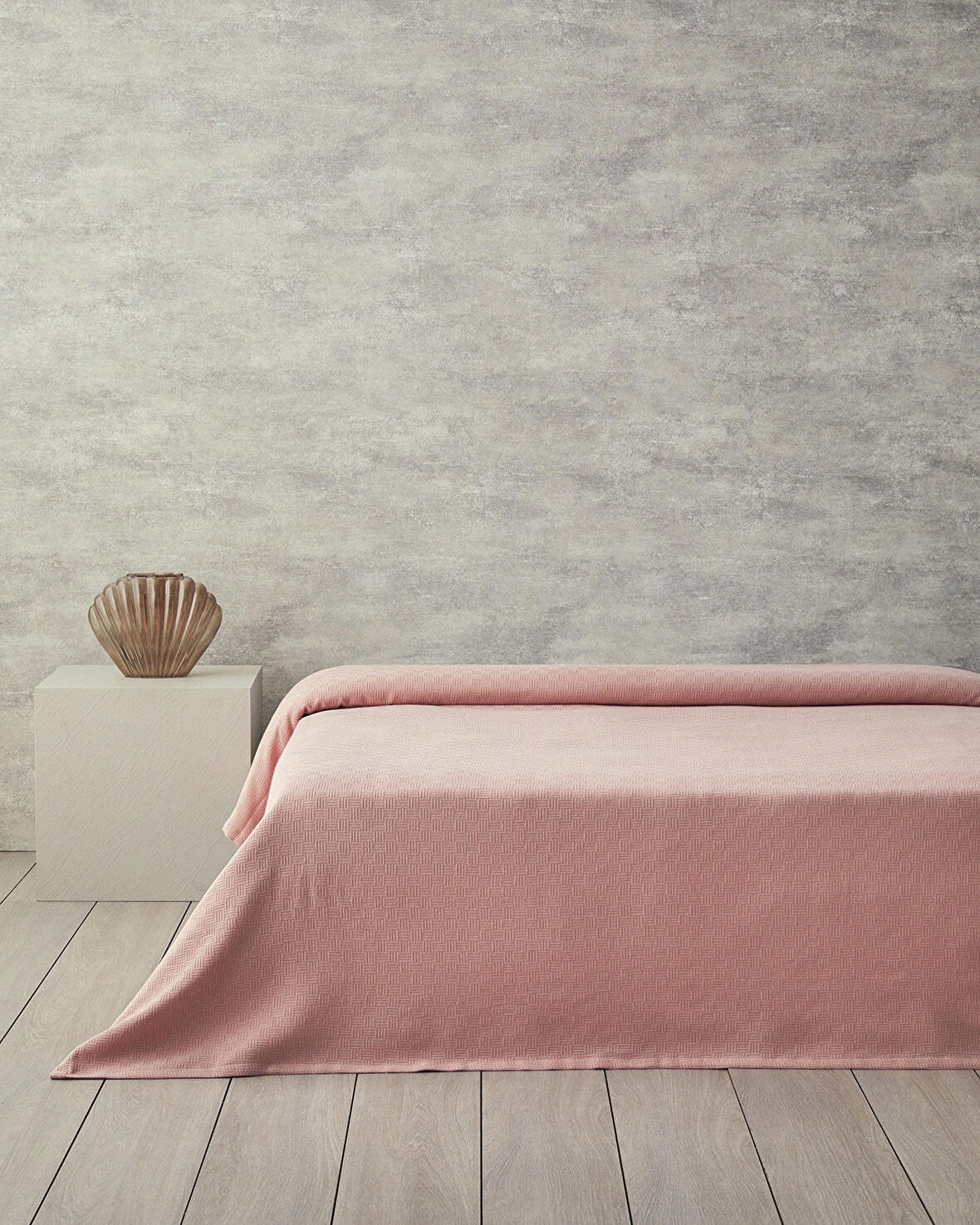 English Home Plain Pamuklu Tek Kişilik Pike Pembe