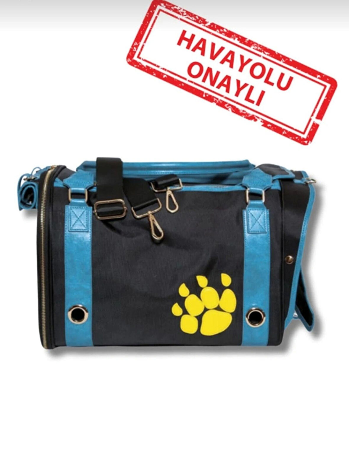 STRONG CLOWS HAVA ALANI ONAYLI KEDİ VE KÖPEK TAŞIMA ÇANTASI MAVİ
