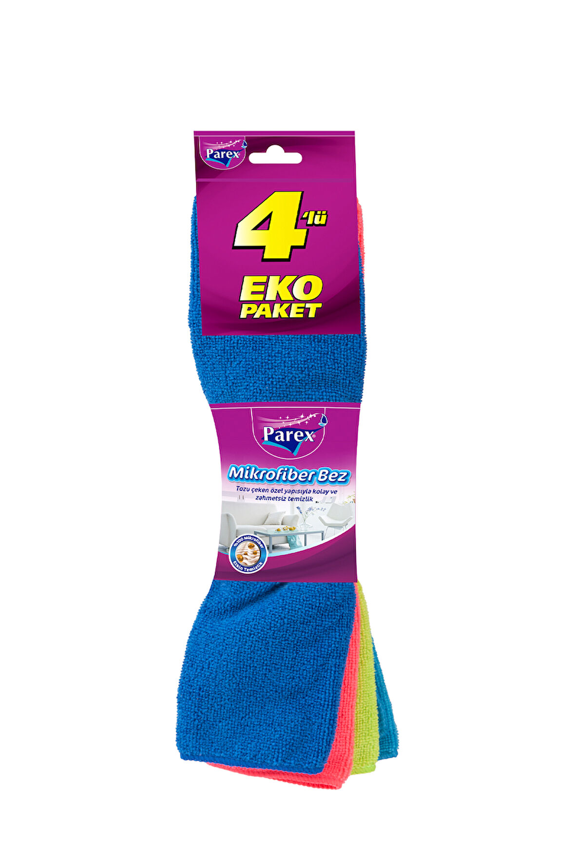 Mikrofiber Temizlik Bezi 4'lü Eko Açık Paket
