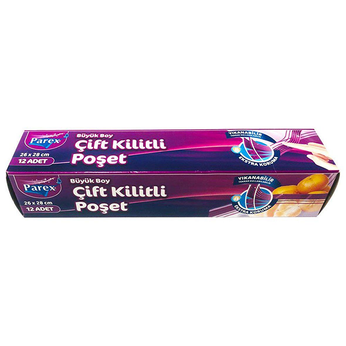 Parex Çift Kilitli Poşet 12'li Büyük Boy