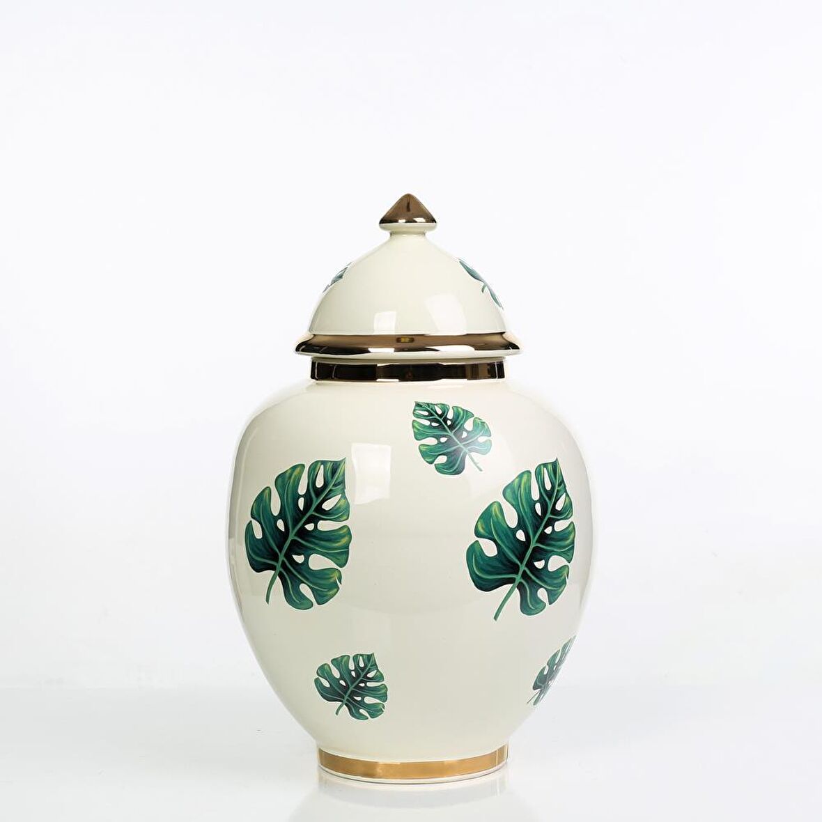 Vitale Yaprak Desenli Şah Küp Yeşil 35 cm AK.NRH0086