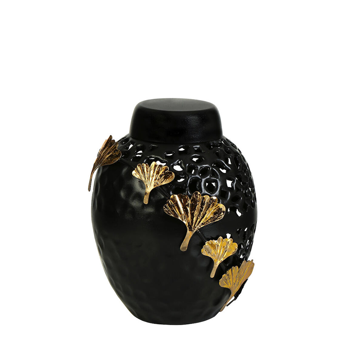 Vitale Relief Siyah Altın Vazo 24 cm AK.JB0198