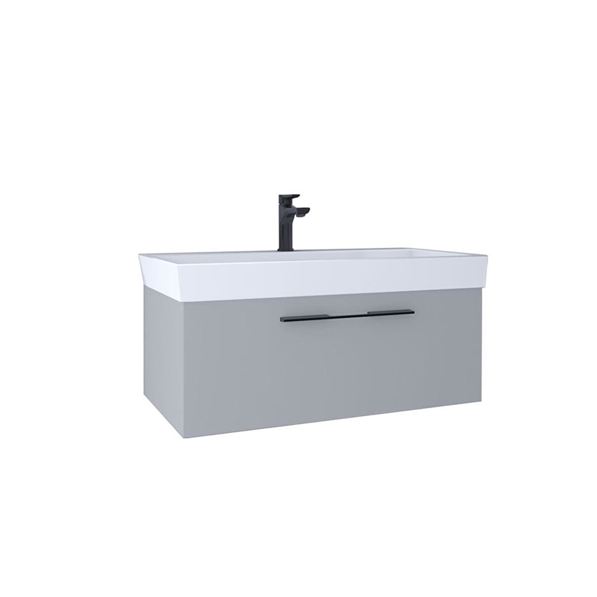 Kobos Glow Lavabo Dolabı Light Grey 80 cm KB100001