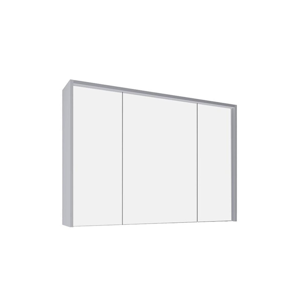 Kobos Meta 121 cm Ayna Kapaklı Ü. Dolap Light Grey KB300007