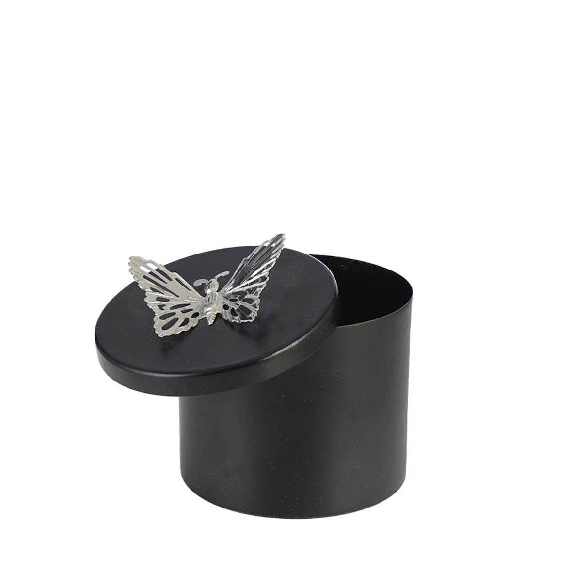 Vitale Mat Siyah Çiçek Kutu Mumluk 9*11,5 Cm AK.JA0192