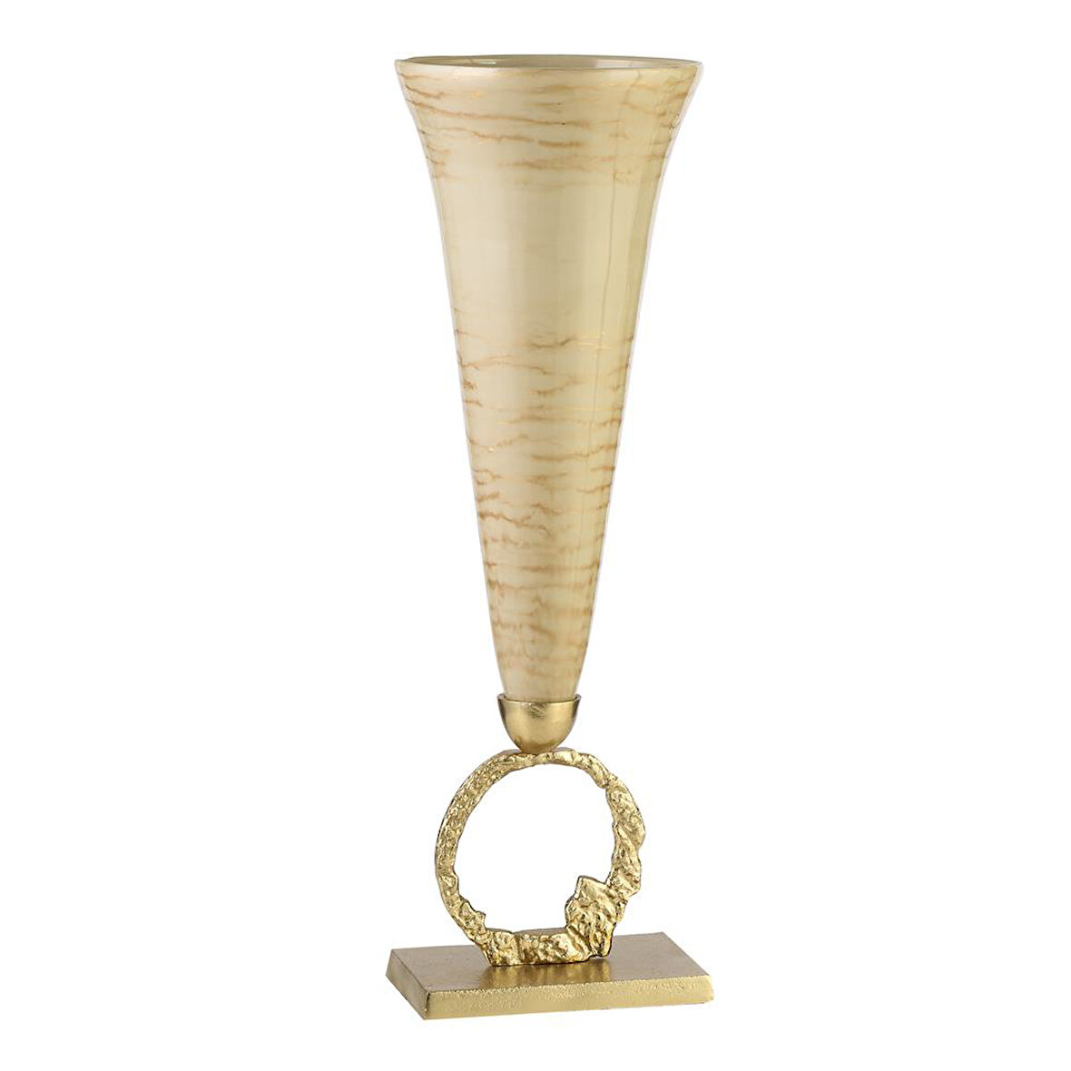 Vitale Taupe Çiçeklik Vazo Gold 18*18*55 cm AK.IX0170