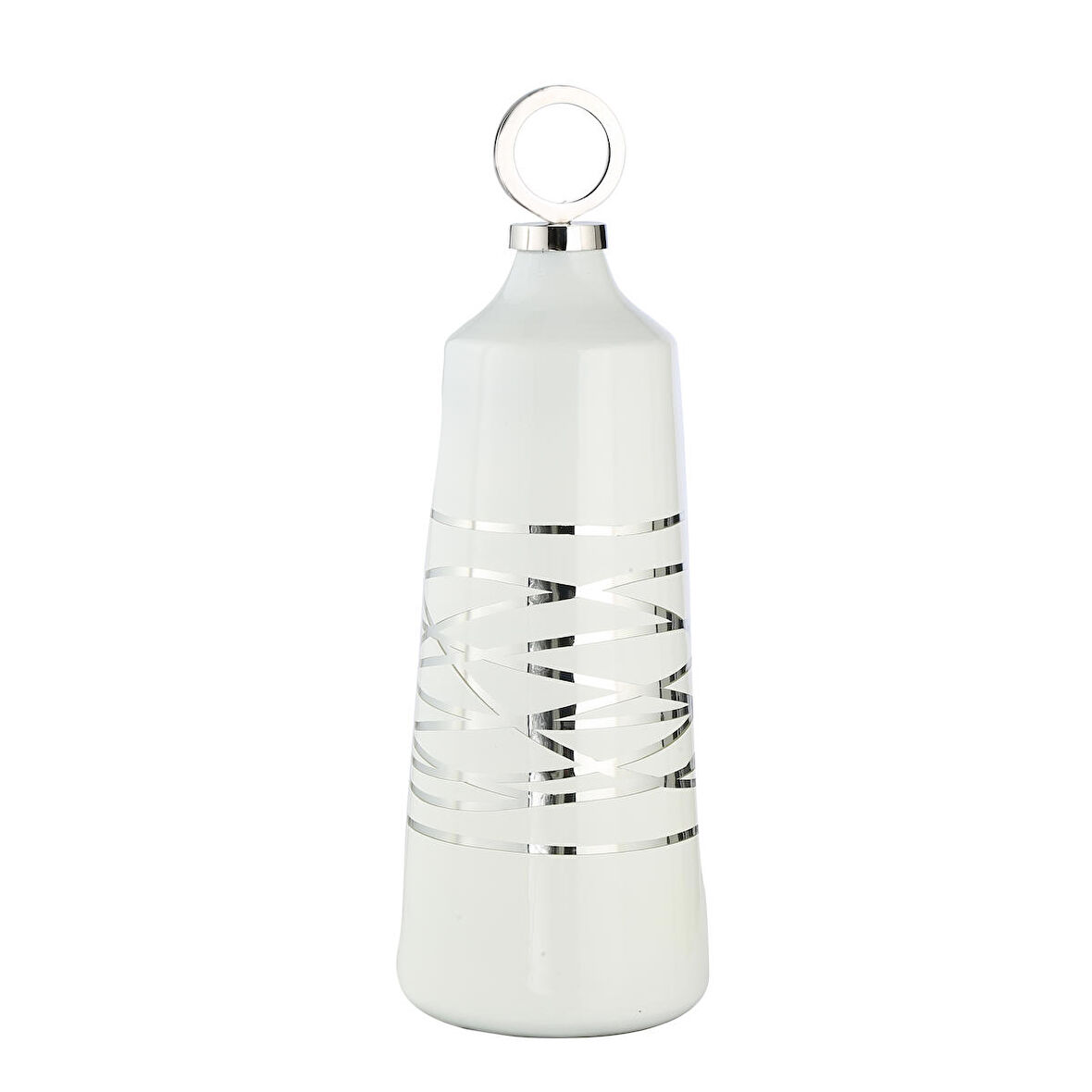 Vitale Arctic Seramik Vazo Silver 19x19x59 cm AK.IX0204