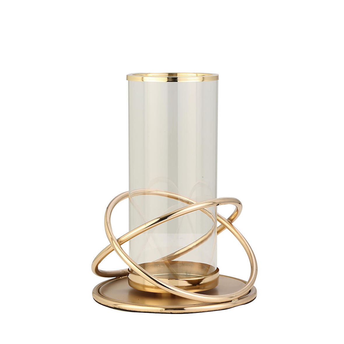 Vitale Galaksi Cam Mumluk Gold 22x22x30 cm AK.JD0081