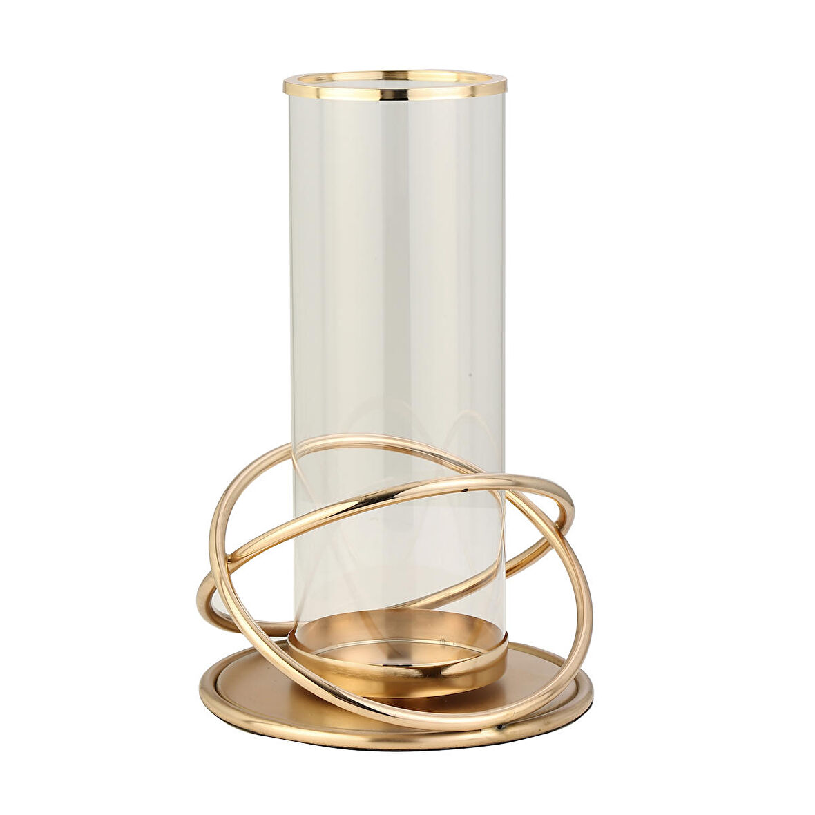 Vitale Galaksi Cam Mumluk Gold 22X22X35 cm AK.JD0082