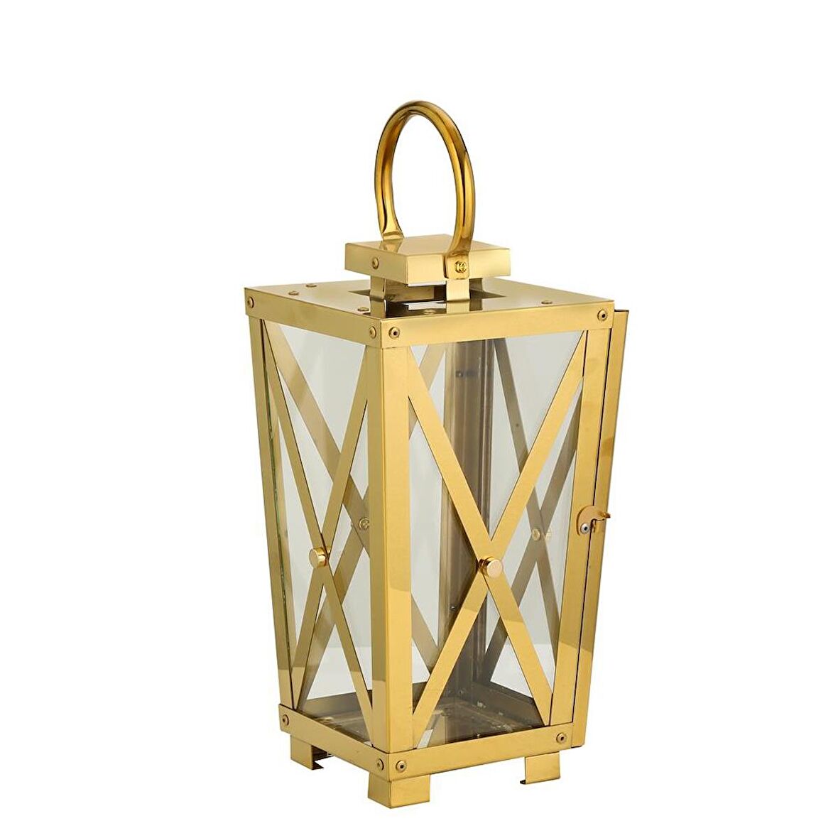 Vitale Gold  Dortgen Küçük Fener 15*15*30 Cm AK.JD0112